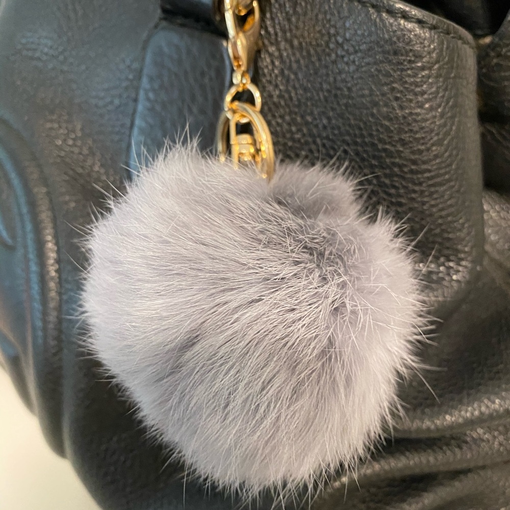 π 3 for $75 π Gray Rabbit Fur Keychain - Picture 2 of 4
